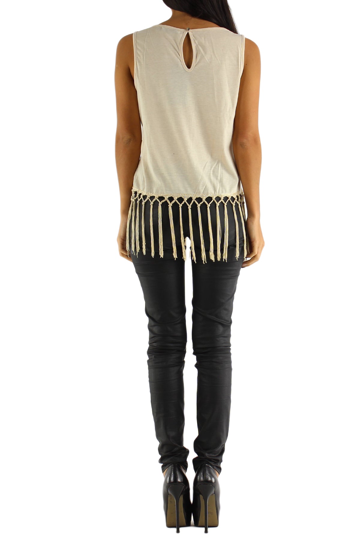 Blonde top med pailletter