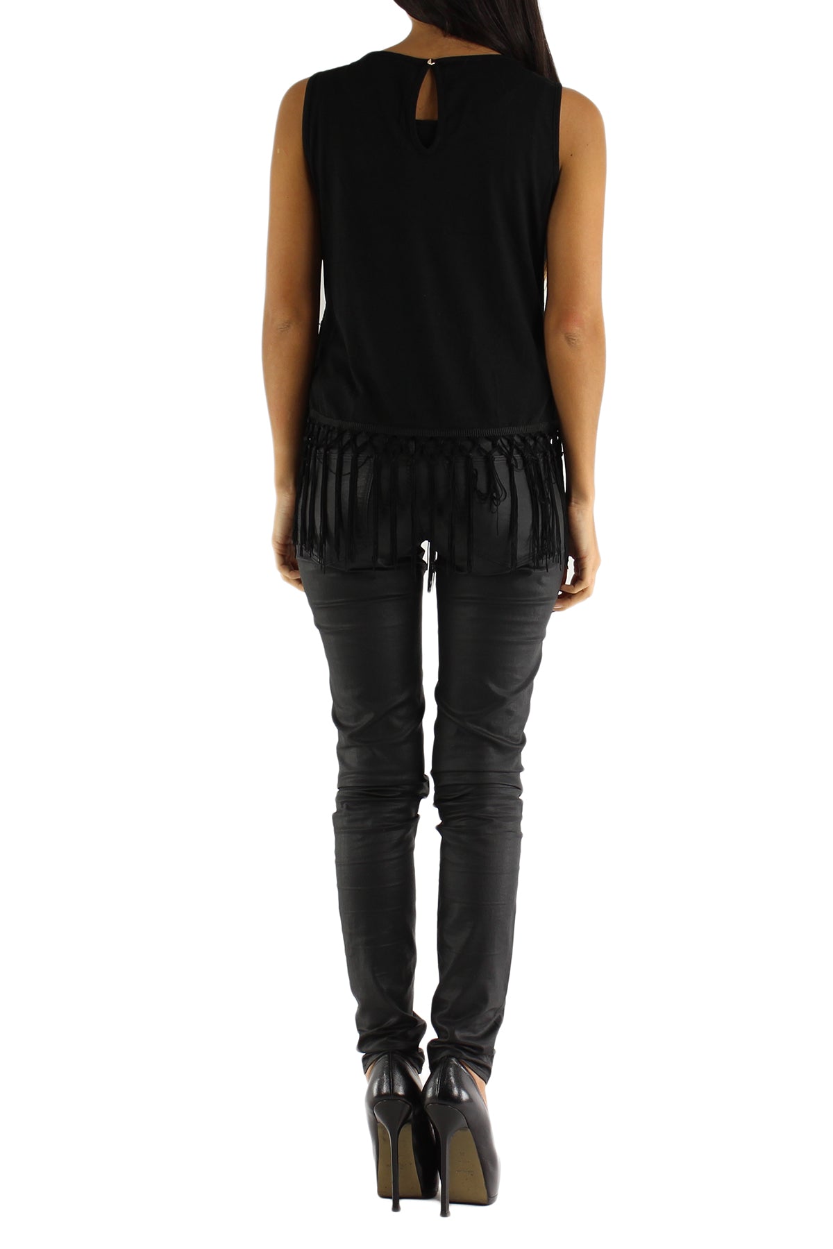 Blonde top med pailletter
