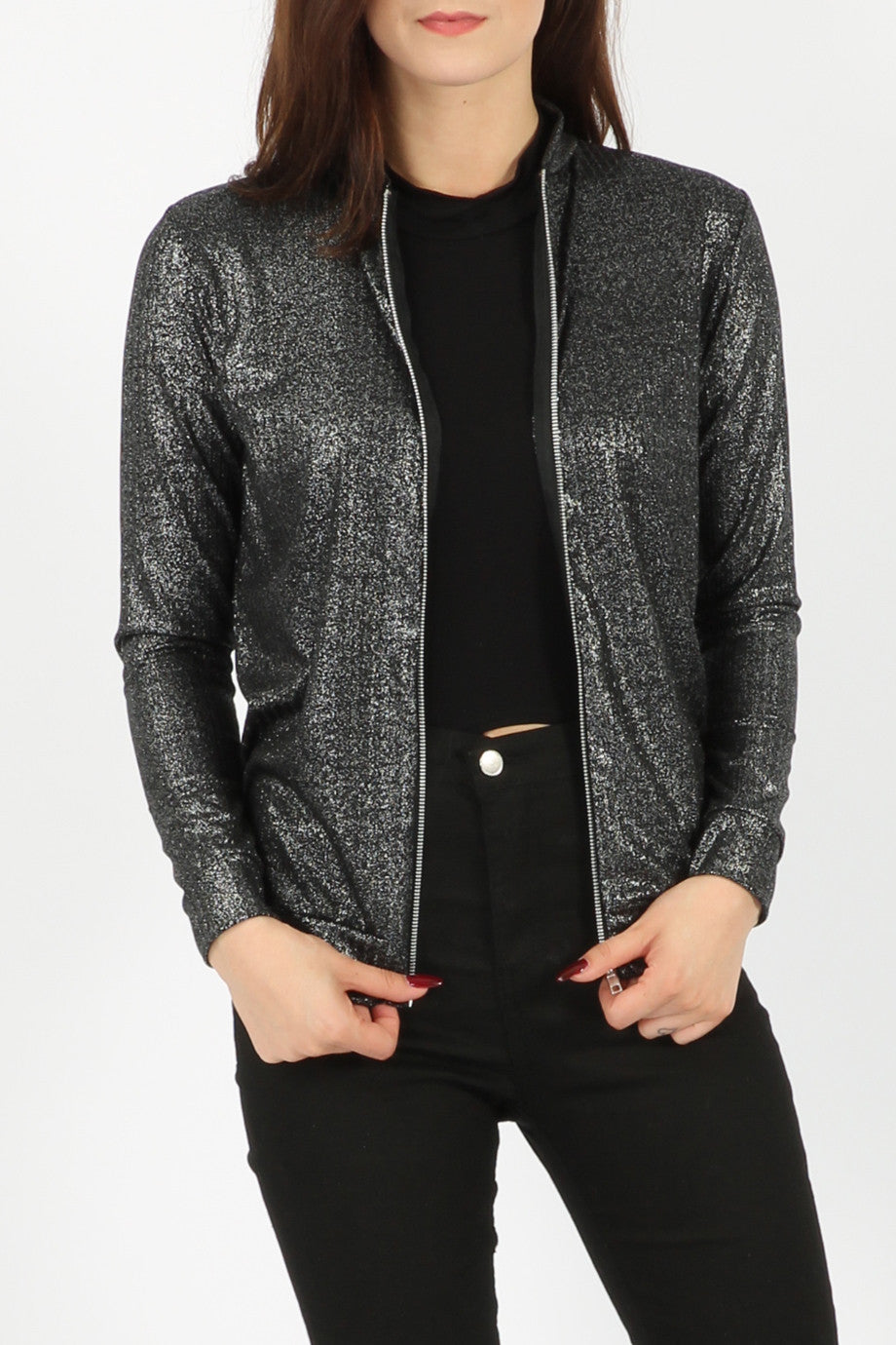 Metallic bomber jakke