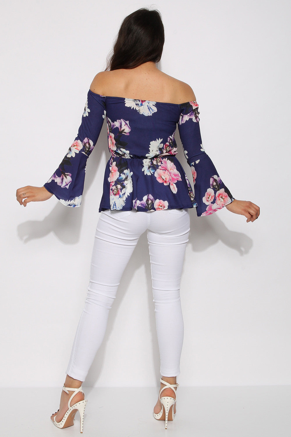 Blomstret off shoulder bluse